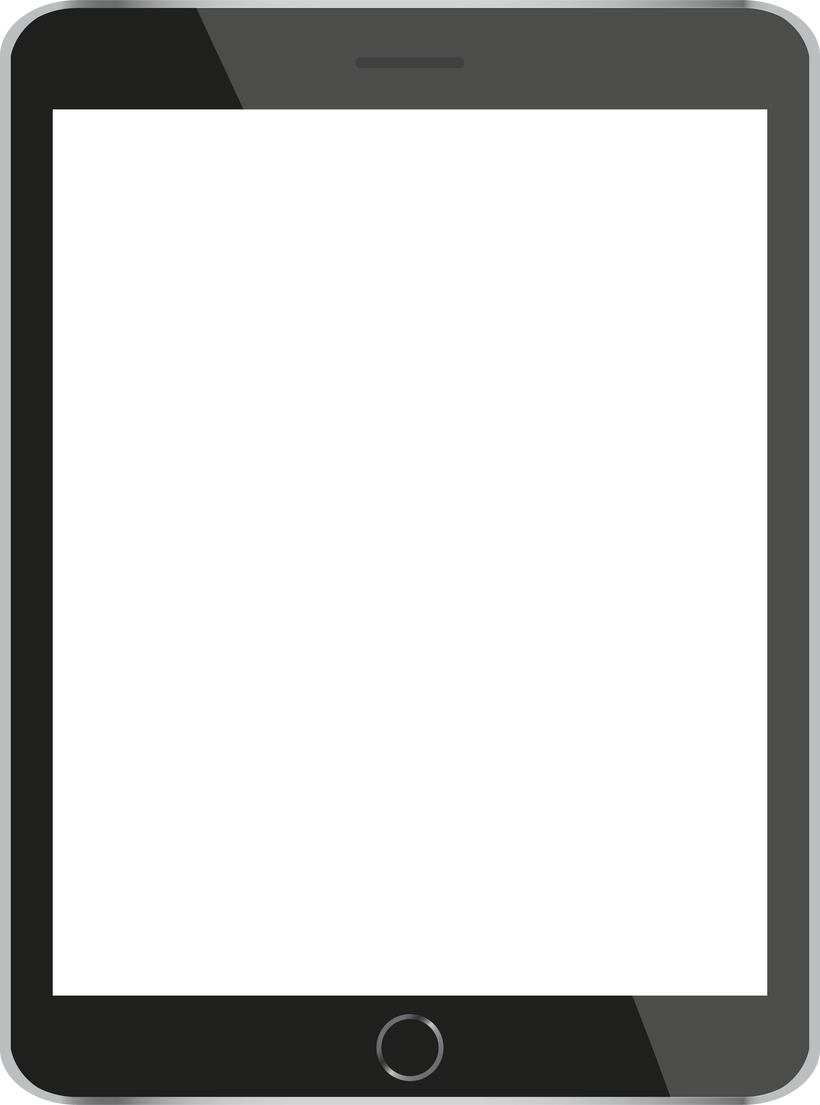 Mock up black tablet isolated on white design